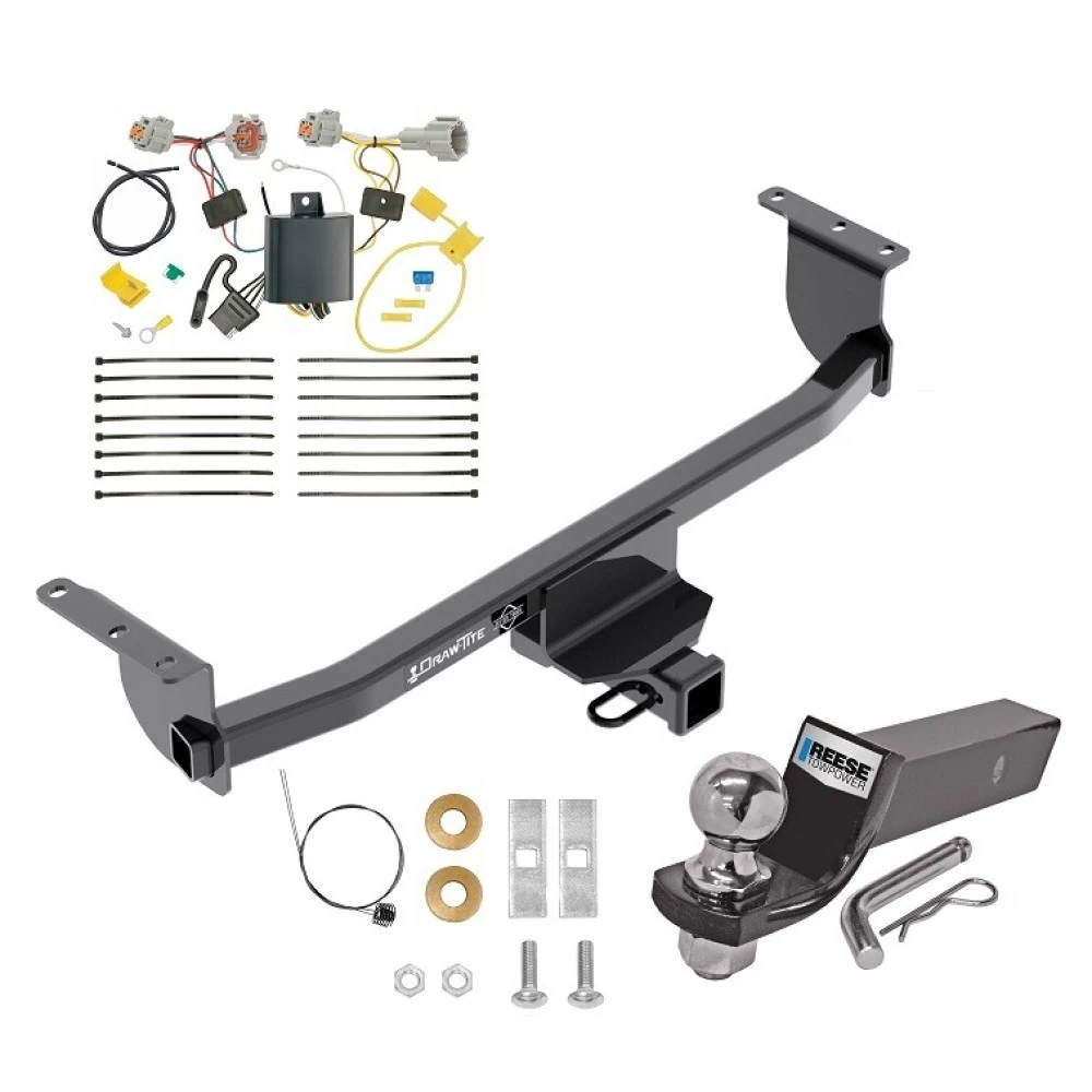 Tow Package For 17-19 Nissan Rogue Sport All Models Trailer Hitch w/ Wiring 2" Drop Mount 2" Ball 2" Receiver