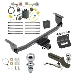 Ultimate Tow Package For 17-19 Nissan Rogue Sport All Models Trailer Hitch w/ Wiring 2" Drop Mount Dual 2" and 1-7/8" Ball Lock Bracket Cover 2" Receiver