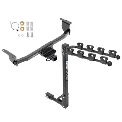 Trailer Tow Hitch w/ 4 Bike Rack For 17-23 Nissan Rogue Sport Qashqai tilt away adult or child arms fold down carrier