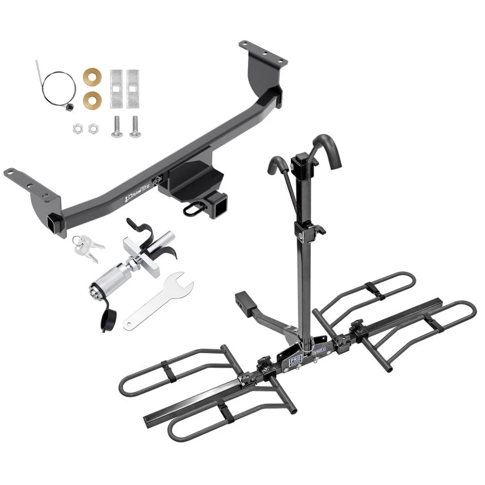 Trailer Tow Hitch For 17-22 Nissan Rogue Sport Platform Style 2 Bike Rack w/ Anti Rattle Hitch Lock