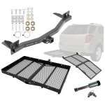 For 2018-2024 Buick Enclave Trailer Hitch Tow PKG w/ Cargo Carrier + Bi-Fold Ramp + Hitch Lock By Draw-Tite