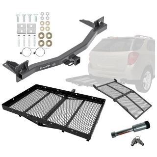For 2018-2023 Buick Enclave Trailer Hitch Tow PKG w/ Cargo Carrier + Bi-Fold Ramp + Hitch Lock By Draw-Tite