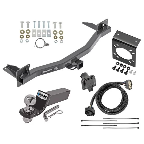 Trailer Hitch Tow Package w/ 7-Way RV Wiring For 18-23 Chevrolet Traverse 2024 Limited 18-24 Buick Enclave All Models w/ 2" Drop Mount 2" Ball Class 3 2" Receiver