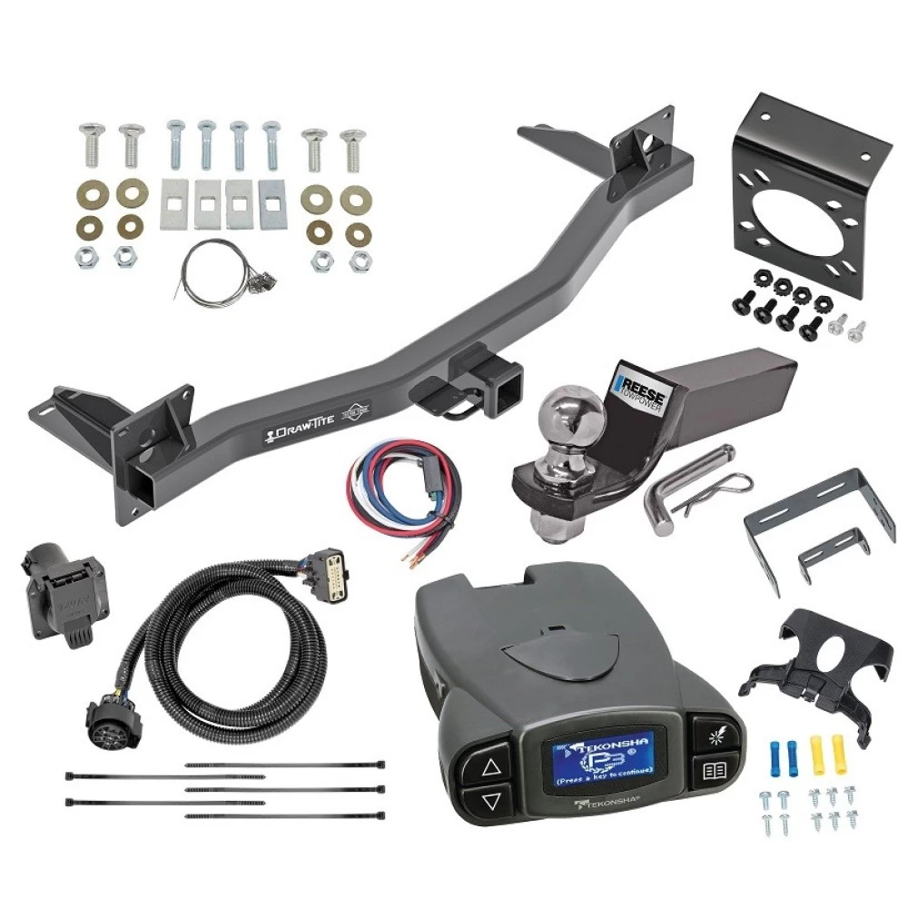 Trailer Hitch Tow Package Prodigy P3 Brake Control For 18-23 Chevrolet Traverse 2024 Limited 18-24 Buick Enclave All Models w/ 7-Way RV Wiring 2" Drop Mount 2" Ball Class 3 2" Receiver Draw-Tite Tekonsha
