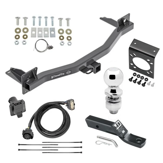 Complete Tow Package For 18-23 Chevrolet Traverse 2024 Limited 18-24 Buick Enclave All Models w/ 7-Way RV Wiring Harness Kit 2" Ball and Mount Bracket 2" Receiver Class 3
