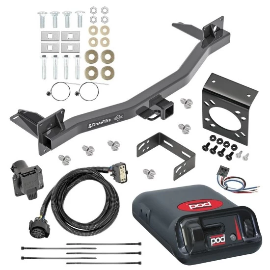 For 2018-2023 Chevrolet Traverse Trailer Hitch Tow PKG w/ Pro Series POD Brake Control + Generic BC Wiring Adapter + 7-Way RV Wiring By Draw-Tite