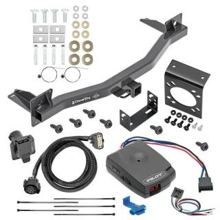 For 2018-2023 Buick Enclave Trailer Hitch Tow PKG w/ Pro Series Pilot Brake Control + Generic BC Wiring Adapter + 7-Way RV Wiring By Draw-Tite