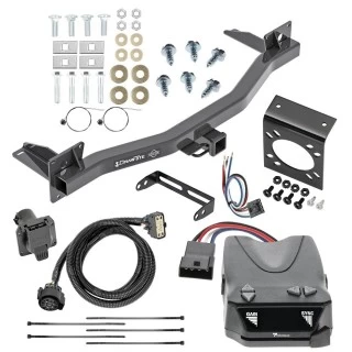 For 2018-2023 Chevrolet Traverse Trailer Hitch Tow PKG w/ Tekonsha Brakeman IV Brake Control + Generic BC Wiring Adapter + 7-Way RV Wiring By Draw-Tite