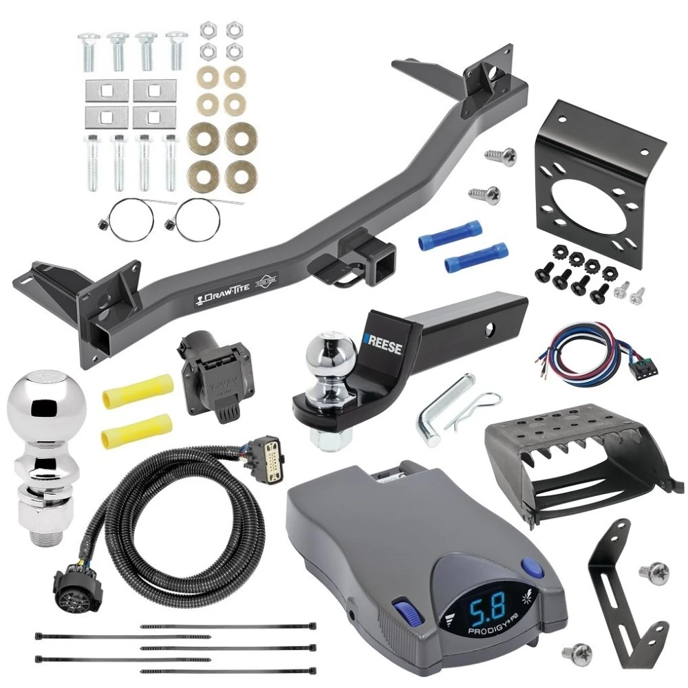 For 2018-2023 Chevrolet Traverse Trailer Hitch Tow PKG w/ Tekonsha Prodigy P2 Brake Control + 7-Way RV Wiring + 2" & 2-5/16" Ball & Drop Mount By Draw-Tite