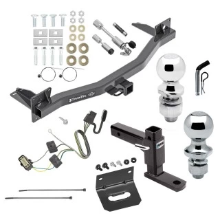 For 2018-2023 Buick Enclave Trailer Hitch Tow PKG w/ 4-Flat Wiring Harness + Adjustable Drop Rise Ball Mount + Pin/Clip + 2" Ball + 1-7/8" Ball + Dual Hitch & Coupler Locks By Draw-Tite