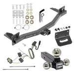 For 2018-2023 Chevrolet Traverse Trailer Hitch Tow PKG w/ 4-Flat Wiring Harness + Triple Ball Ball Mount 1-7/8" & 2" & 2-5/16" Trailer Balls + Pin/Clip + Wiring Bracket By Draw-Tite