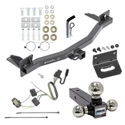 For 2018-2024 Buick Enclave Trailer Hitch Tow PKG w/ 4-Flat Wiring Harness + Triple Ball Ball Mount 1-7/8" & 2" & 2-5/16" Trailer Balls + Pin/Clip + Wiring Bracket By Draw-Tite