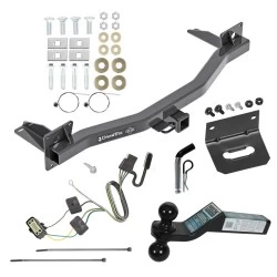 For 2018-2024 Buick Enclave Trailer Hitch Tow PKG w/ 4-Flat Wiring Harness + Dual Ball Ball Mount 2" & 2-5/16" Trailer Balls + Pin/Clip +  Wiring Bracket By Draw-Tite