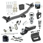 For 2018-2023 Buick Enclave Trailer Hitch Tow PKG w/ 4-Flat Wiring + Starter Kit Ball Mount w/ 2" Drop & 2" Ball + 1-7/8" Ball + Wiring Bracket + Dual Hitch & Coupler Locks + Hitch Cover + Wiring Tester + Ball Lube +Electric Grease 