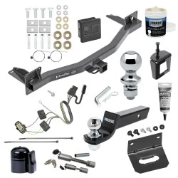 For 2018-2024 Buick Enclave Trailer Hitch Tow PKG Wiring + Starter Kit Ball Mount w/ 2" Drop & 2" + 1-7/8" Ball + Bracket + Dual Hitch & Coupler Locks +Cover+Wiring Tester + Ball Lube+Electric Grease+Ball Wrench +Anti Rattle Device