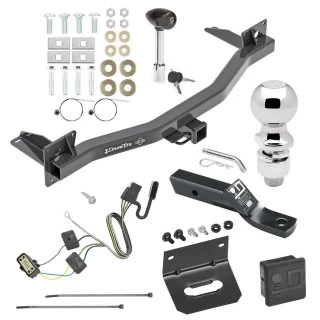 For 2018-2023 Buick Enclave Trailer Hitch Tow PKG w/ 4-Flat Wiring + Ball Mount w/ 2" Drop + 2-5/16" Ball + Wiring Bracket + Hitch Lock + Hitch Cover By Draw-Tite