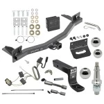 For 2018-2023 Buick Enclave Trailer Hitch Tow PKG w/ 4-Flat Wiring + Ball Mount w/ 4" Drop + Interchangeable Ball 1-7/8" & 2" & 2-5/16" + Wiring Bracket + Dual Hitch & Coupler Locks + Hitch Cover By Draw-Tite