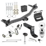 For 2018-2023 Chevrolet Traverse Trailer Hitch Tow PKG w/ 4-Flat Wiring + Ball Mount w/ 4" Drop + 2" Ball + Wiring Bracket + Hitch Lock + Hitch Cover By Draw-Tite