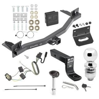 For 2018-2023 Buick Enclave Trailer Hitch Tow PKG w/ 4-Flat Wiring + Ball Mount w/ 4" Drop + 2" Ball + Wiring Bracket + Hitch Lock + Hitch Cover By Draw-Tite