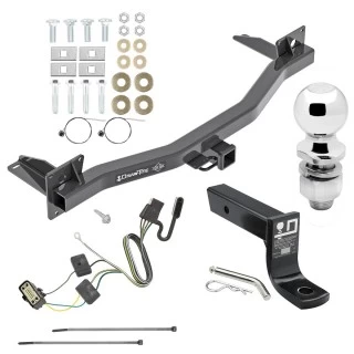 For 2018-2023 Buick Enclave Trailer Hitch Tow PKG w/ 4-Flat Wiring + Ball Mount w/ 4" Drop + 2" Ball By Draw-Tite