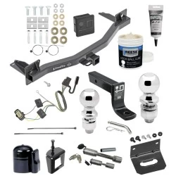 For 2018-2024 Buick Enclave Trailer Hitch Tow PKG Wiring + Ball Mount w/ 4" Drop + 2" Ball + 2-5/16" Ball + Bracket + Dual Hitch & Coupler Locks+Cover+Wiring Tester+Ball Lube+Electric Grease+Ball Wrench+Anti Rattle Device