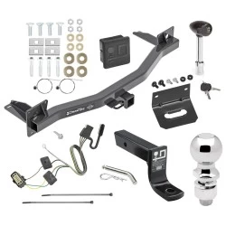 For 2018-2024 Buick Enclave Trailer Hitch Tow PKG w/ 4-Flat Wiring + Ball Mount w/ 4" Drop + 2-5/16" Ball + Wiring Bracket + Hitch Lock + Hitch Cover By Draw-Tite