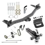 For 2018-2023 Chevrolet Traverse Trailer Hitch Tow PKG w/ 4-Flat Wiring Harness + Triple Ball Ball Mount 1-7/8" & 2" & 2-5/16" Trailer Balls w/ Tow Hook + Pin/Clip + Wiring Bracket By Draw-Tite