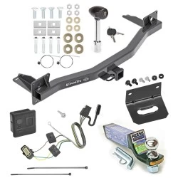 For 18-23 Chevrolet Traverse 2024 Limited 18-24 Buick Enclave All Models Trailer Hitch Tow PKG w/ 4-Flat Wiring + Starter Kit Ball Mount w/ 2" Drop & 1-7/8" Ball + Wiring Bracket + Hitch Lock + Hitch Cover By Draw-Tite
