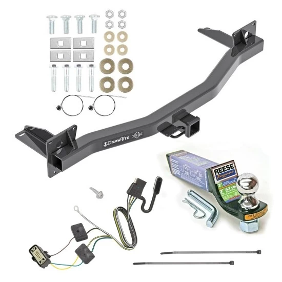 For 2018-2023 Chevrolet Traverse Trailer Hitch Tow PKG w/ 4-Flat Wiring + Starter Kit Ball Mount w/ 2" Drop & 1-7/8" Ball By Draw-Tite