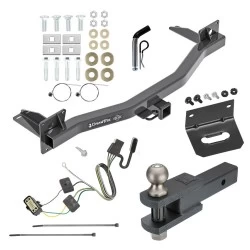 For 2018-2024 Buick Enclave Trailer Hitch Tow PKG w/ 4-Flat Wiring Harness + Clevis Hitch Ball Mount w/ 2" Ball + Pin/Clip + Wiring Bracket By Draw-Tite