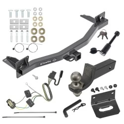 For 18-23 Chevrolet Traverse 2024 Limited 18-24 Buick Enclave All Models Trailer Hitch Tow PKG w/ 4-Flat Wiring + Interlock Tactical Starter Kit w/ 2" Drop & 2" Ball + Tactical Dogbone Lock + Wiring Bracket By Draw-Tite