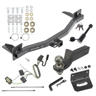 For 2018-2023 Chevrolet Traverse Trailer Hitch Tow PKG w/ 4-Flat Wiring + Interlock Tactical Starter Kit w/ 2" Drop & 2" Ball + Tactical Dogbone Lock + Wiring Bracket By Draw-Tite