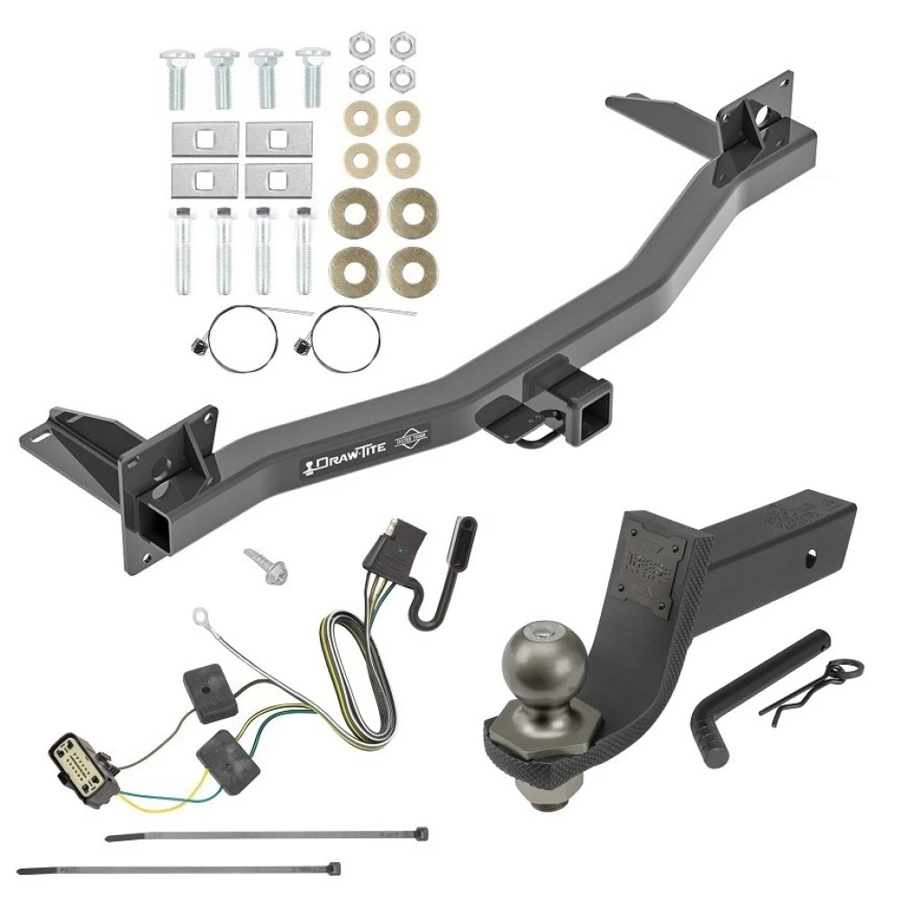 For 2018-2023 Chevrolet Traverse Trailer Hitch Tow PKG w/ 4-Flat Wiring + Interlock Tactical Starter Kit w/ 3-1/4" Drop & 2" Ball By Draw-Tite