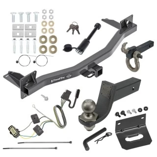 For 2018-2023 Buick Enclave Trailer Hitch Tow PKG w/ 4-Flat Wiring + Interlock Tactical Starter Kit w/ 3-1/4" Drop & 2" Ball + Tactical Hook & Shackle Mount + Tactical Dogbone Lock + Wiring Bracket By Draw-Tite