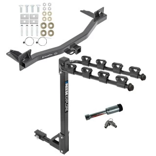 For 2018-2023 Buick Enclave Trailer Hitch Tow PKG w/ 4 Bike Carrier Rack + Hitch Lock By Draw-Tite