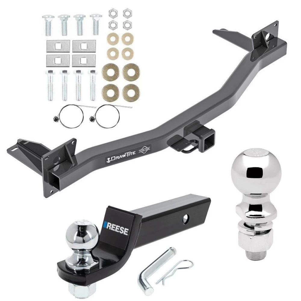 For 2018-2023 Chevrolet Traverse Trailer Hitch Tow PKG w/ Starter Kit Ball Mount w/ 2" Drop & 2" Ball + 2-5/16" Ball By Draw-Tite