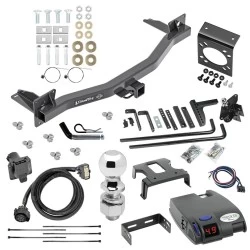 For 2018-2024 Buick Enclave Trailer Hitch Tow PKG w/ 6K Round Bar Weight Distribution Hitch w/ 2-5/16" Ball + 2" Ball + Pin/Clip + Tekonsha Primus IQ Brake Control + 7-Way RV Wiring By Draw-Tite
