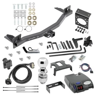 For 2018-2023 Chevrolet Traverse Trailer Hitch Tow PKG w/ 6K Round Bar Weight Distribution Hitch w/ 2-5/16" Ball + 2" Ball + Pin/Clip + Tekonsha Primus IQ Brake Control + 7-Way RV Wiring By Draw-Tite