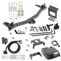 For 2018-2024 Buick Enclave Trailer Hitch Tow PKG w/ 6K Round Bar Weight Distribution Hitch w/ 2-5/16" Ball + Pin/Clip + Tekonsha Primus IQ Brake Control + 7-Way RV Wiring By Draw-Tite