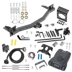 For 2018-2024 Buick Enclave Trailer Hitch Tow PKG w/ 6K Round Bar Weight Distribution Hitch w/ 2-5/16" Ball + Pin/Clip + Tekonsha Prodigy P3 Brake Control + 7-Way RV Wiring By Draw-Tite