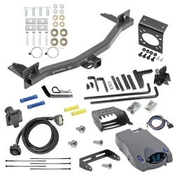 For 2018-2024 Buick Enclave Trailer Hitch Tow PKG w/ 6K Round Bar Weight Distribution Hitch w/ 2-5/16" Ball + Pin/Clip + Tekonsha Prodigy P2 Brake Control + 7-Way RV Wiring By Draw-Tite