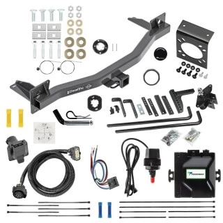 For 2018-2023 Buick Enclave Trailer Hitch Tow PKG w/ 6K Round Bar Weight Distribution Hitch w/ 2-5/16" Ball + Pin/Clip + Tekonsha Prodigy iD Bluetooth Wireless Brake Control + 7-Way RV Wiring By Draw-Tite