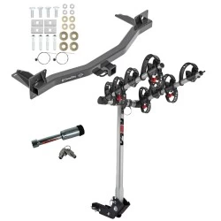 For 18-23 Chevy Traverse 24-25 Limited 18-24 Buick Enclave Trailer Hitch Tow PKG w/ 4 Bike Carrier Rack + Hitch Lock By Draw-Tite
