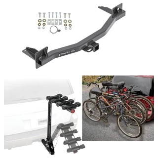 Trailer Hitch w/ 4 Bike Rack For 18-23 Chevy Traverse 24-25 Limited 18-24 Buick Enclave Approved for Recreational & Offroad Use Carrier for Adult Woman or Child Bicycles Foldable