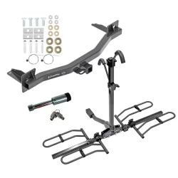 For 18-23 Chevy Traverse 24-25 Limited 18-24 Buick Enclave Trailer Hitch Tow PKG w/ 2 Bike Plaform Style Carrier Rack + Hitch Lock By Draw-Tite