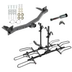For 2018-2023 Chevrolet Traverse Trailer Hitch Tow PKG w/ 4 Bike Plaform Style Carrier Rack + Hitch Lock By Draw-Tite