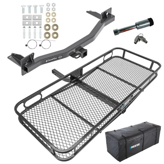 For 2018-2023 Chevrolet Traverse Trailer Hitch Tow PKG w/ 60" x 24" Cargo Carrier + Cargo Bag + Hitch Lock By Draw-Tite