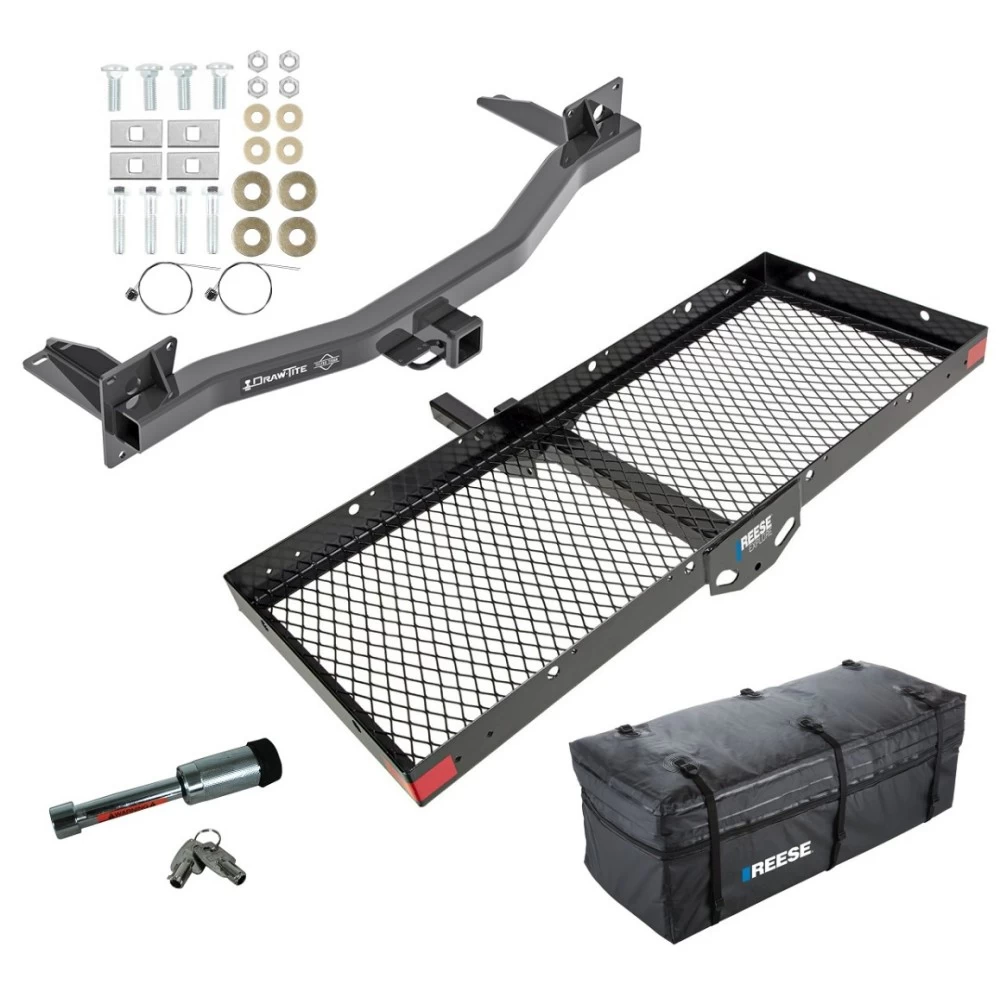 For 2018-2023 Buick Enclave Trailer Hitch Tow PKG w/ 48" x 20" Cargo Carrier + Cargo Bag + Hitch Lock By Draw-Tite