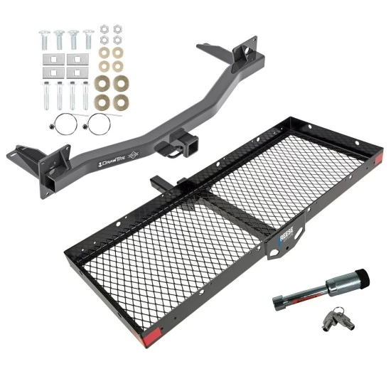 For 2018-2023 Buick Enclave Trailer Hitch Tow PKG w/ 48" x 20" Cargo Carrier + Hitch Lock By Draw-Tite