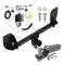 Tow Package For 16-25 Volvo XC90 Recharge Trailer Hitch w/ Wiring 2" Drop Mount 2" Ball 2" Receiver
